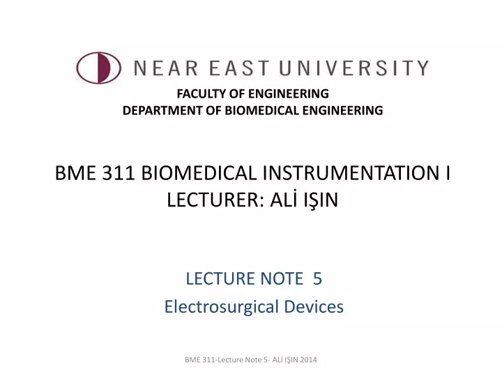 bme 311 biomedical instrumentation i lecturer al i in