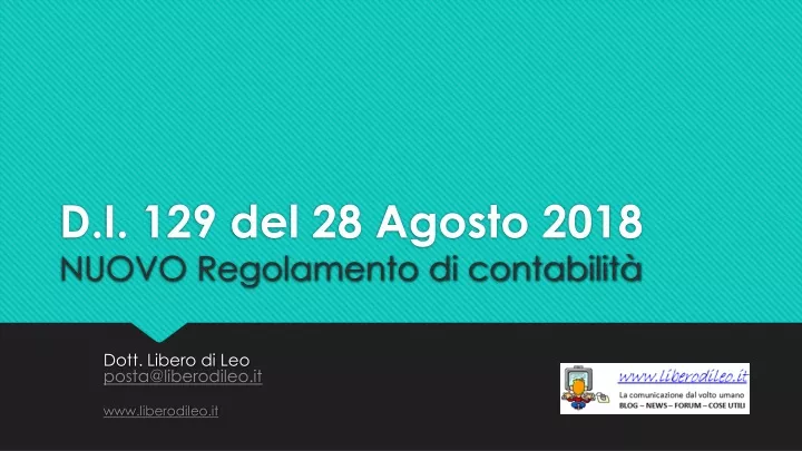 d i 129 del 28 agosto 2018 nuovo regolamento di contabilit