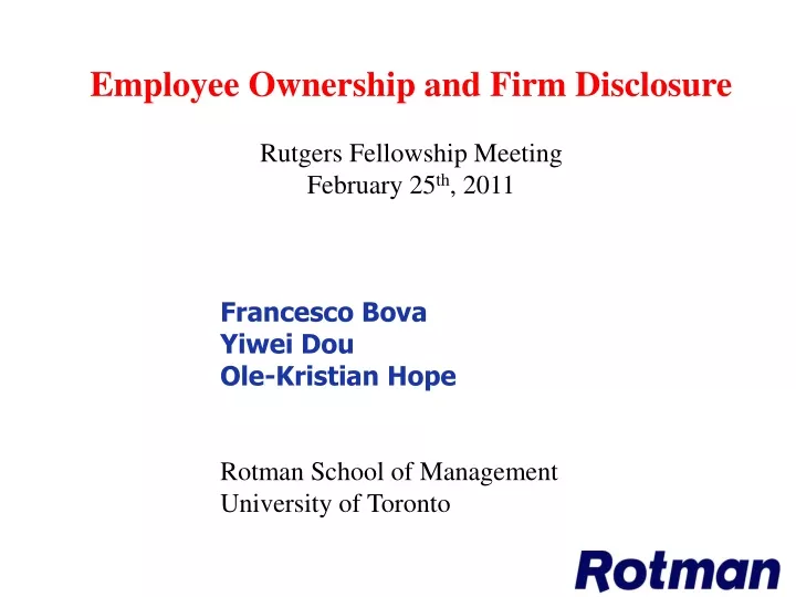 employee ownership and firm disclosure rutgers