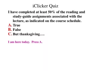iClicker Quiz