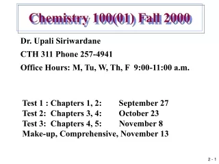Chemistry 100(01) Fall 2000