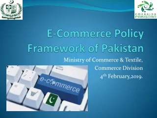 E-Commerce Policy Framework of Pakistan
