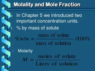 Molality and Mole Fraction