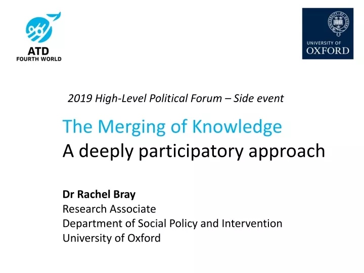 the merging of knowledge a deeply participatory