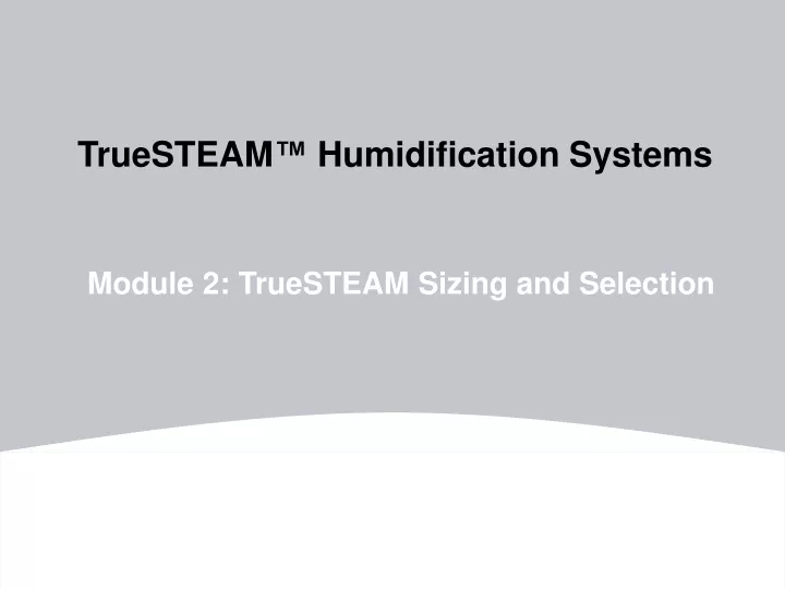 truesteam humidification systems