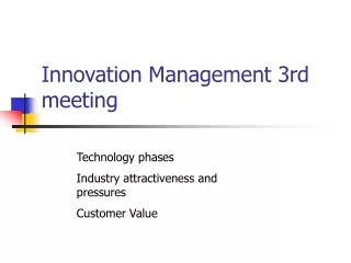 Innovation Management 3rd meeting