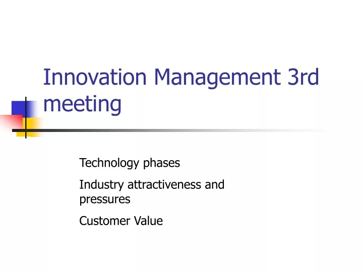 innovation management 3rd meeting