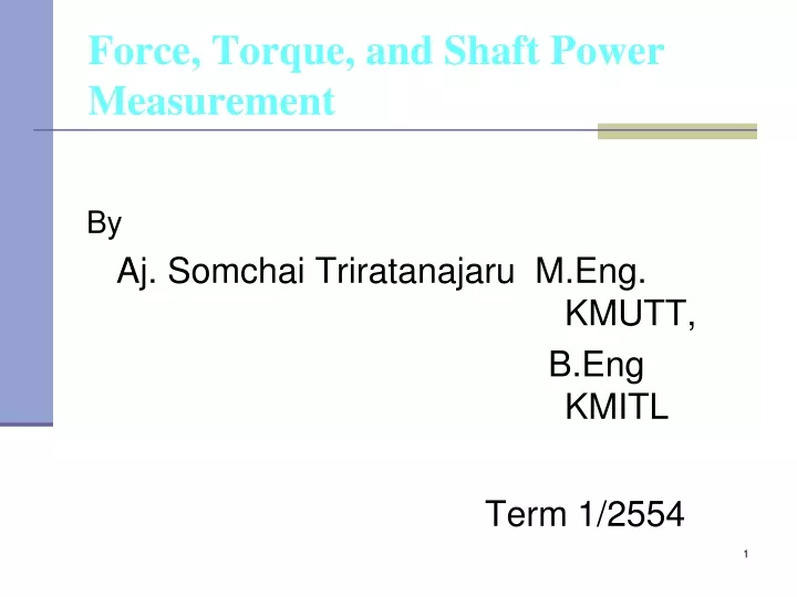 force torque and shaft power measurement