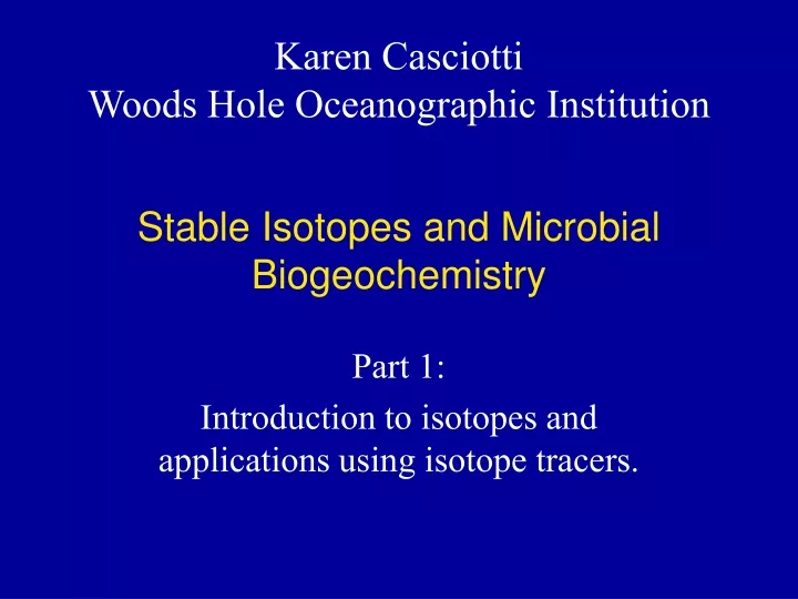 stable isotopes and microbial biogeochemistry