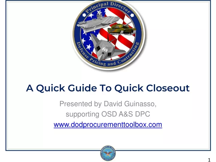 presented by david guinasso supporting osd a s dpc www dodprocurementtoolbox com