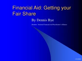 Financial Aid: Getting your Fair Share