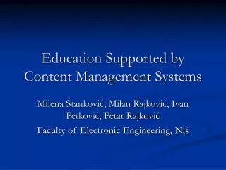 Education Supported by Content Management Systems