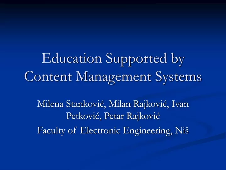 education supported by content management systems