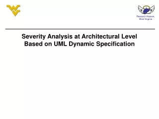 Severity Analysis at Architectural Level Based on UML Dynamic Specification