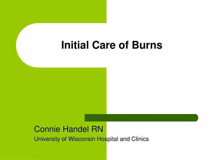 initial care of burns