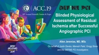 Blinded Physiological Assessment of Residual Ischemia after Successful Angiographic PCI