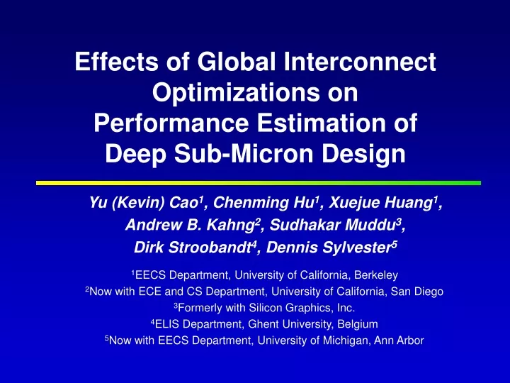 effects of global interconnect optimizations