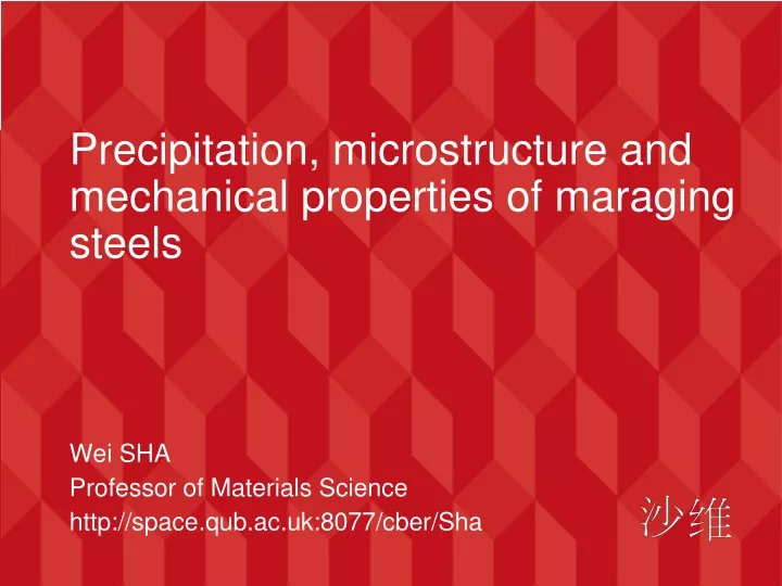 precipitation microstructure and mechanical