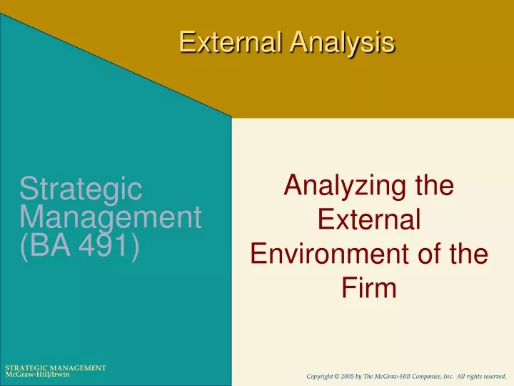 analyzing the external environment of the firm