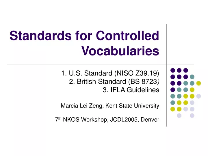 standards for controlled vocabularies