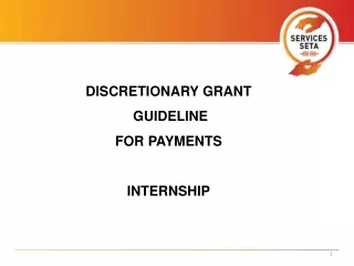 DISCRETIONARY  GRANT GUIDELINE  FOR  PAYMENTS INTERNSHIP