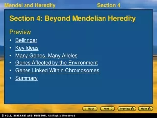 Section 4: Beyond Mendelian Heredity
