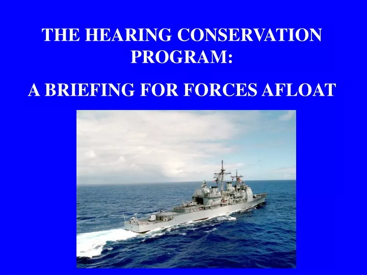 the hearing conservation program a briefing