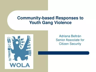 Community-based Responses to Youth Gang Violence