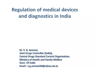 R egulation of medical devices and diagnostics in India