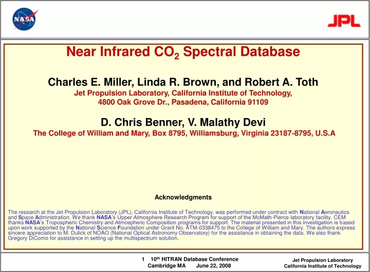 near infrared co 2 spectral database charles