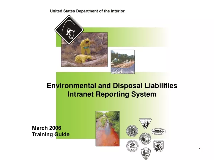 environmental and disposal liabilities intranet