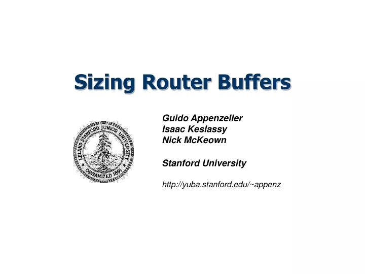 sizing router buffers