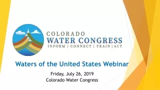 Waters of the United States Webinar