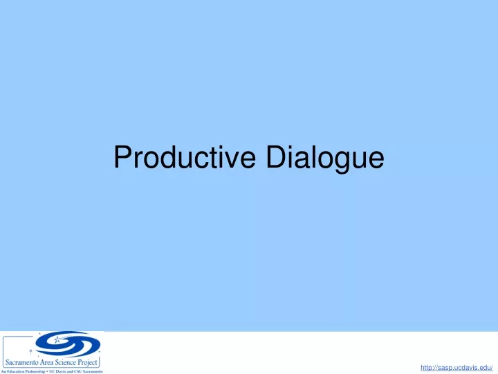 productive dialogue