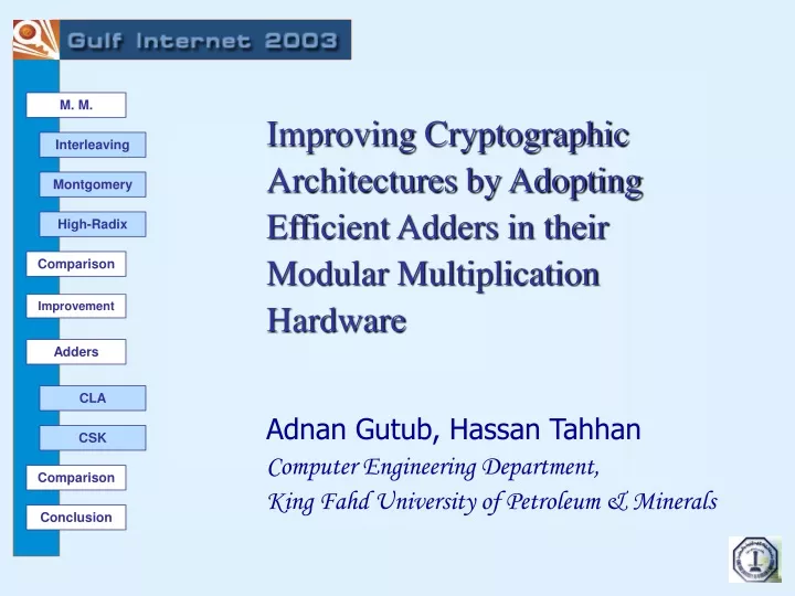 improving cryptographic architectures by adopting