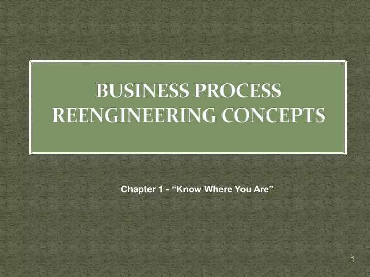 business process reengineering concepts