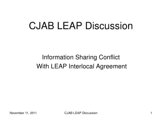 CJAB LEAP Discussion