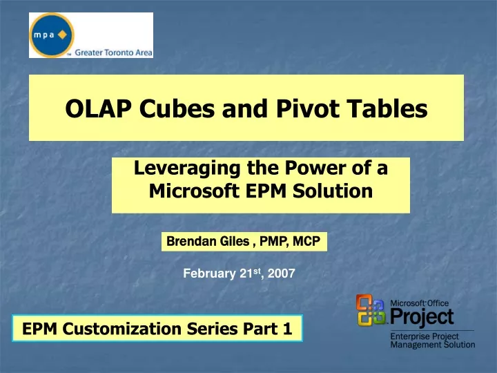 olap cubes and pivot tables
