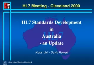 HL7 Meeting - Cleveland 2000