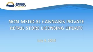 NON-MEDICAL CANNABIS PRIVATE RETAIL STORE LICENSING UPDATE