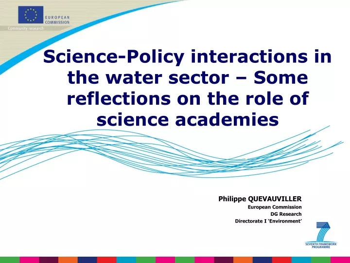 science policy interactions in the water sector