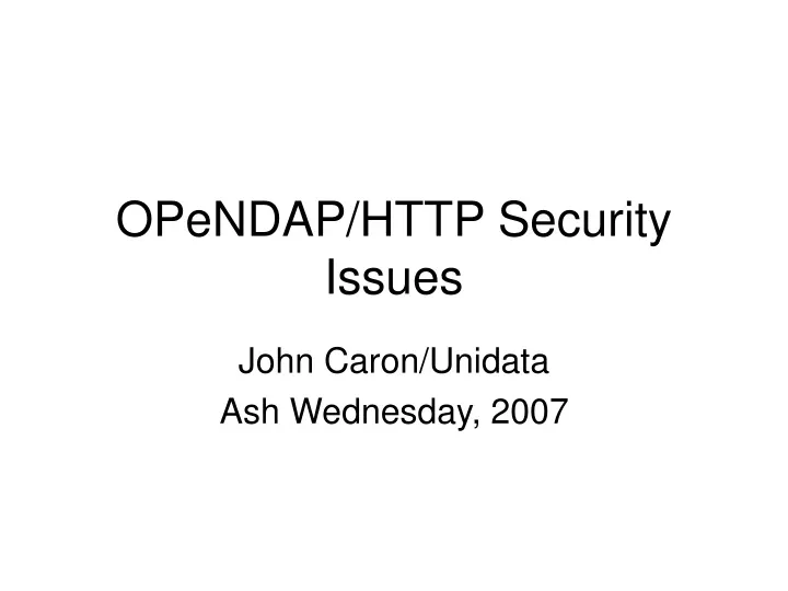 opendap http security issues