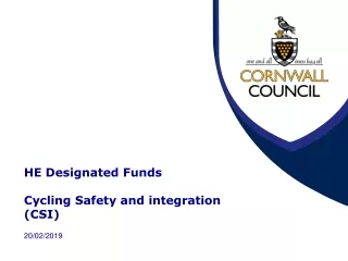 HE Designated Funds Cycling Safety and integration (CSI)