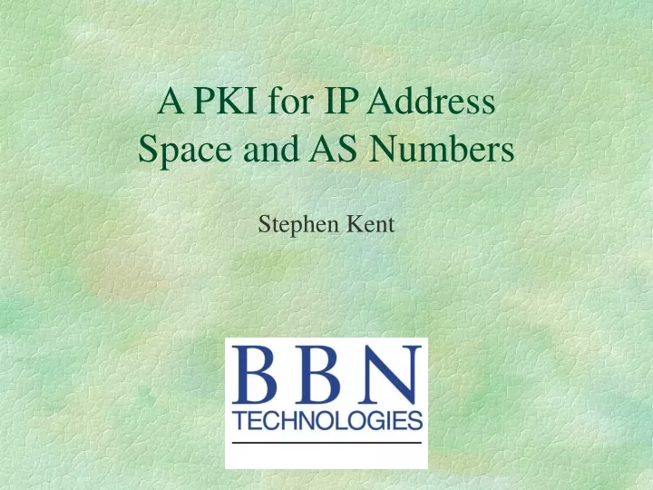 a pki for ip address space and as numbers