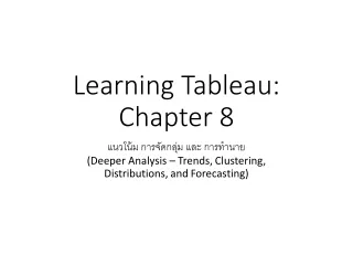 Learning Tableau:  Chapter  8
