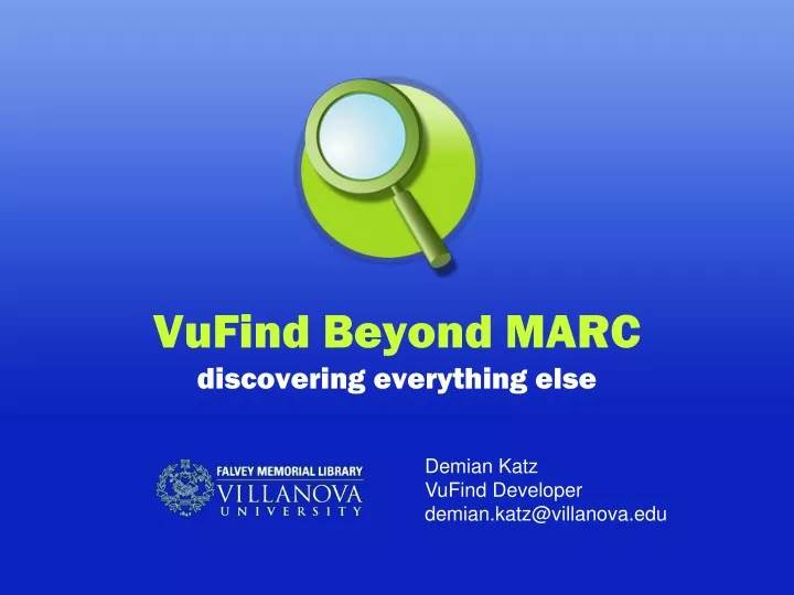 vufind beyond marc discovering everything else