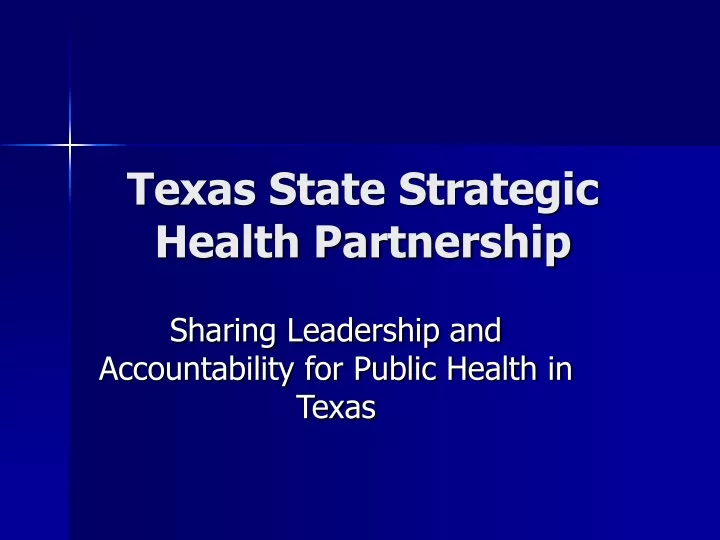 texas state strategic health partnership