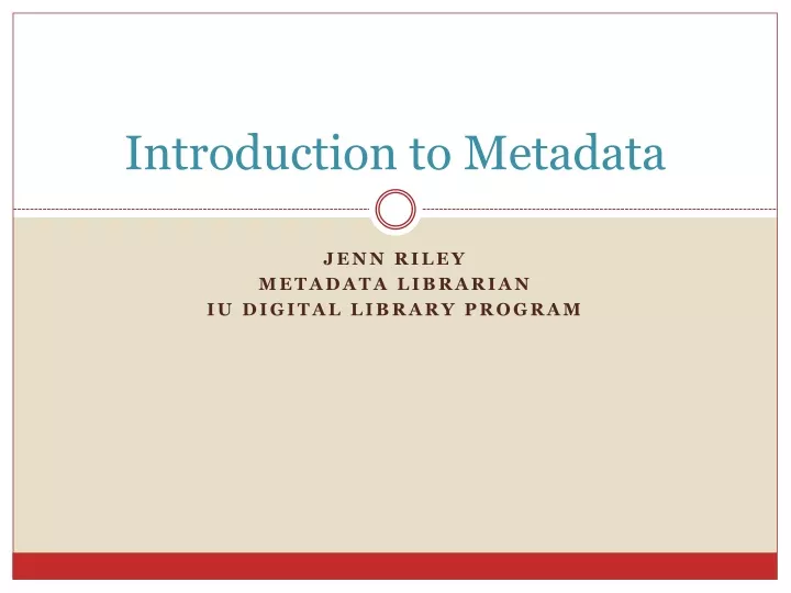 introduction to metadata