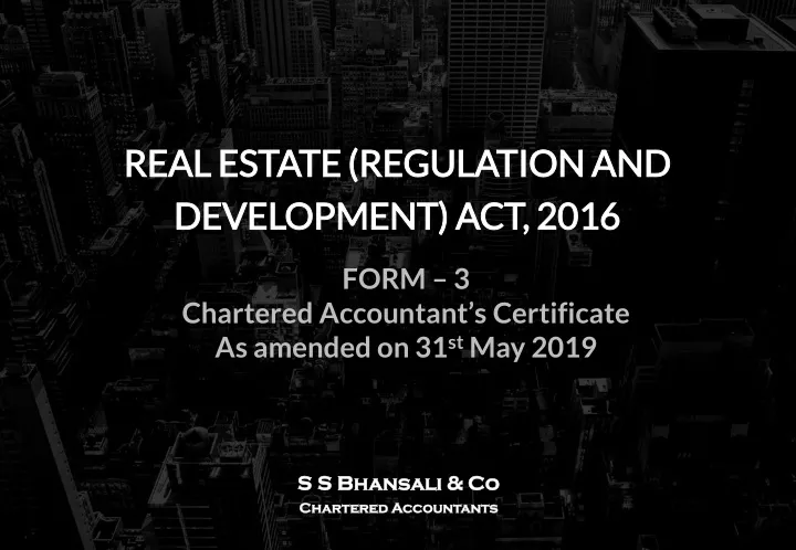 real estate regulation and development act 2016
