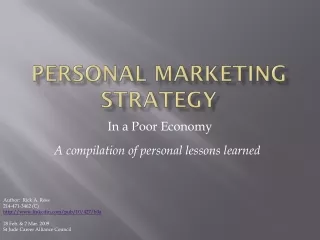 Personal Marketing Strategy